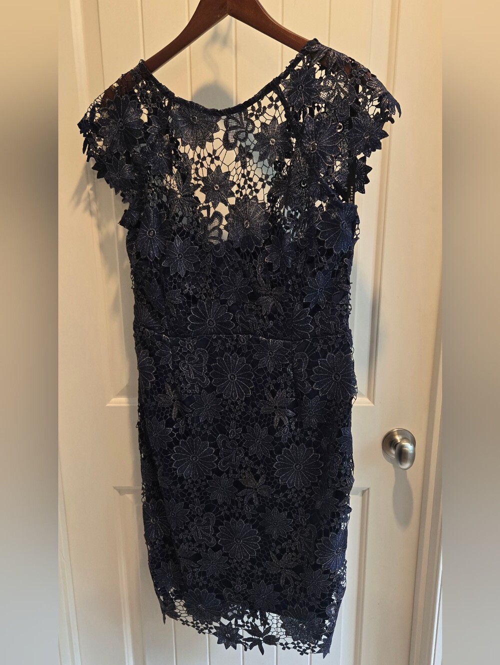 Paper Dolls London Navy Floral Lace Midi Dress